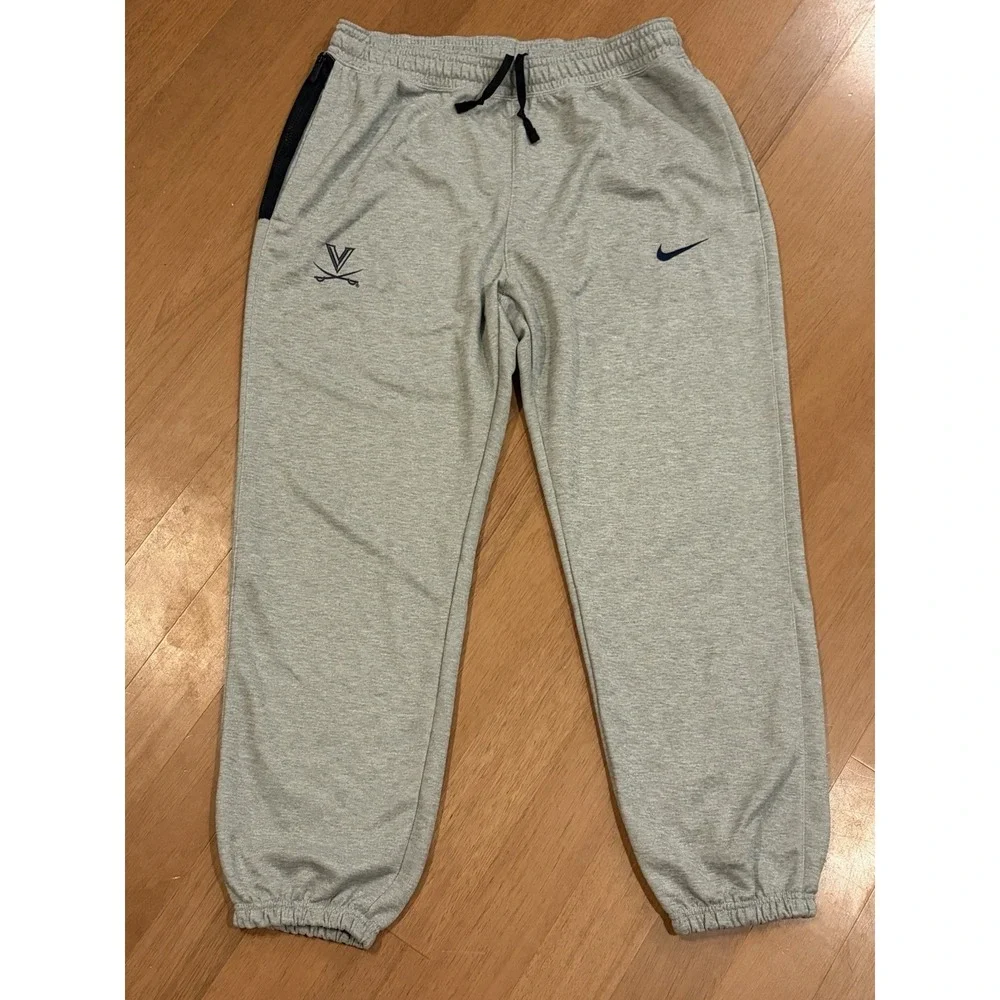 Nike Mens Virginia Cavaliers Dri-FIT Fleece Sweatpants Gray XL Training Pants